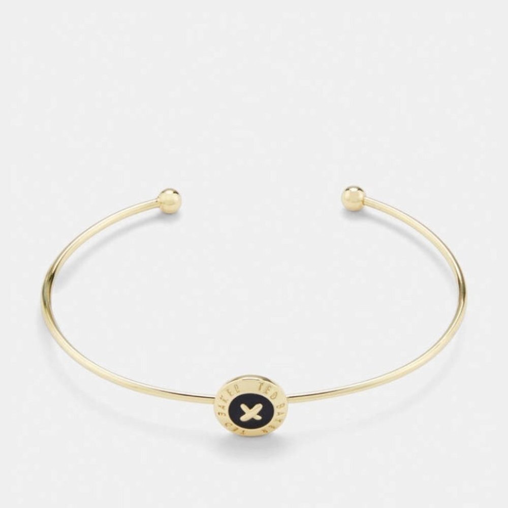 Ted Baker Elvas Black Gold Mini Button Cuff